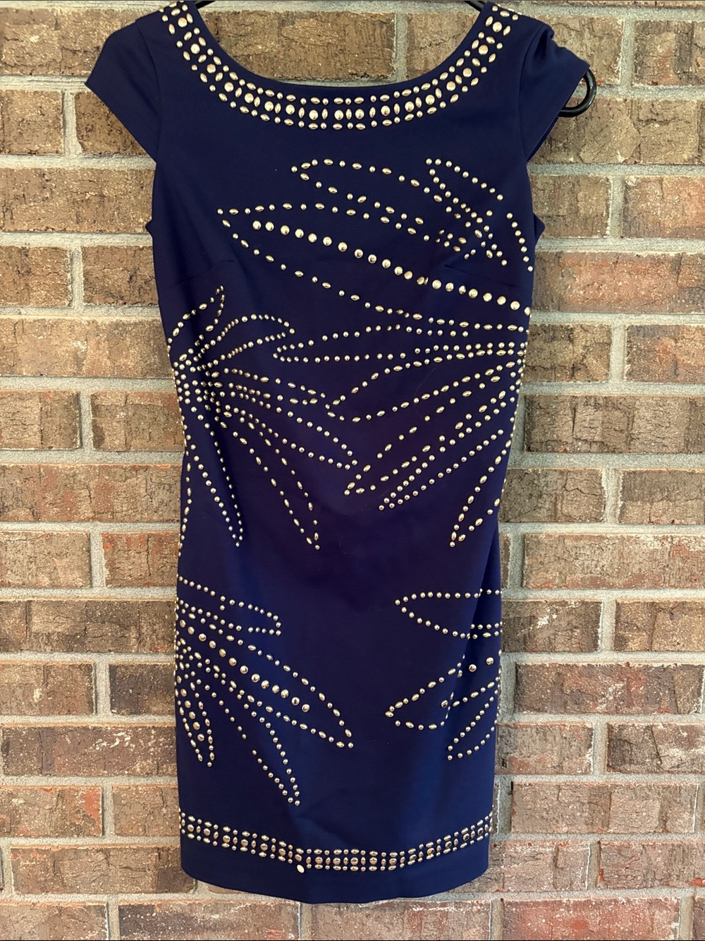 Lilly Pulitzer Navy Dress with Gold Stud Detailing